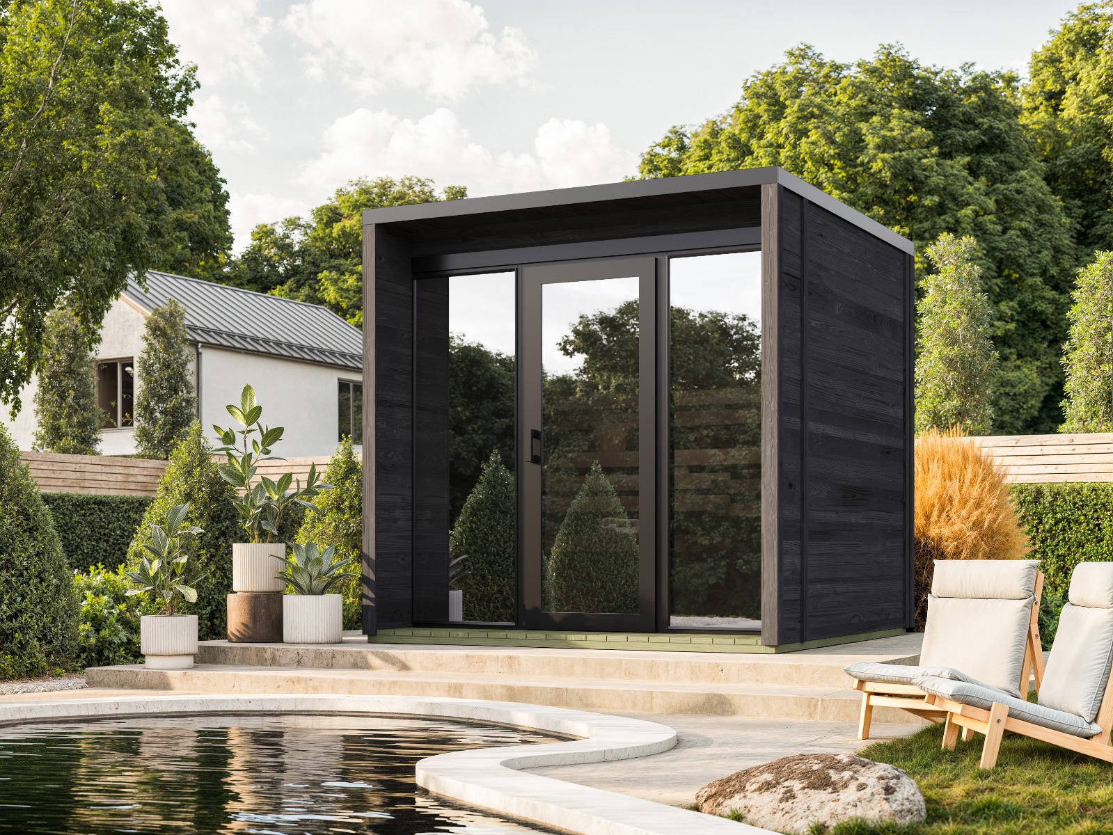 SaunaFreak Sauna Black Box 70 | 5m2| 2.5 x 2.5m