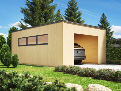 Wooden Garage Q-BIC A 34 + 11mm Cladding | 3.9 x 6m | 23.32m2