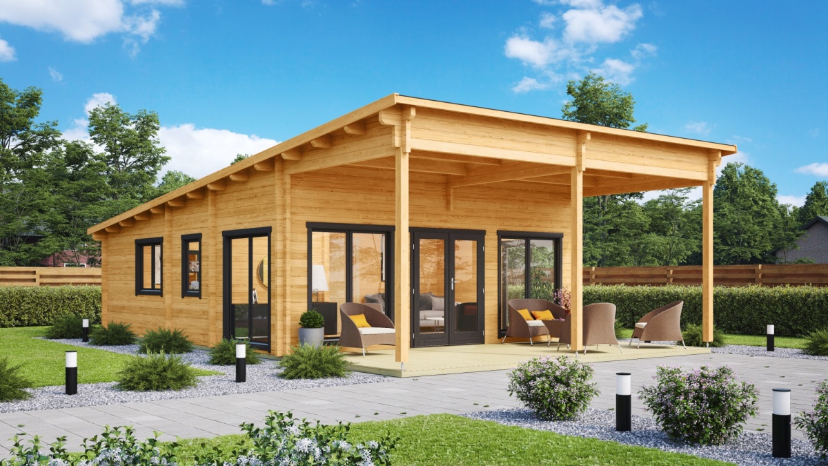Vakantie- en zomerhuis HEIDI 70 | 12 x 4,6 m 70 mm