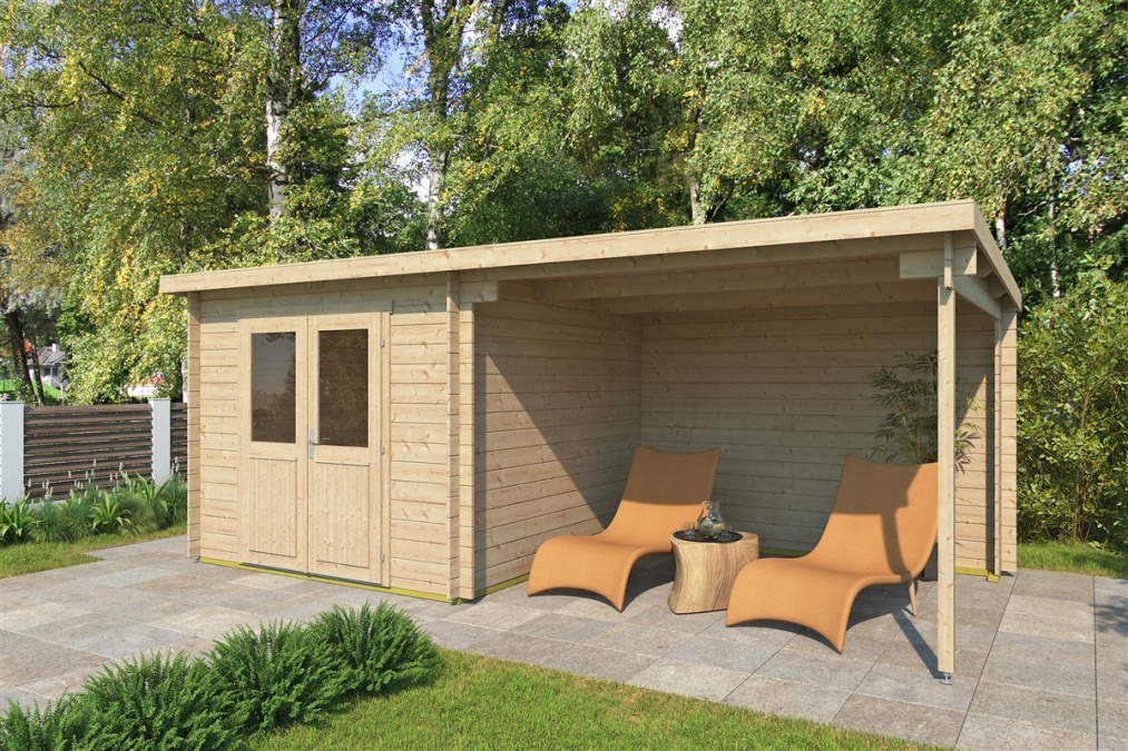Modern garden shed with a veranda GENT 28 A | 6 x 3.3 m