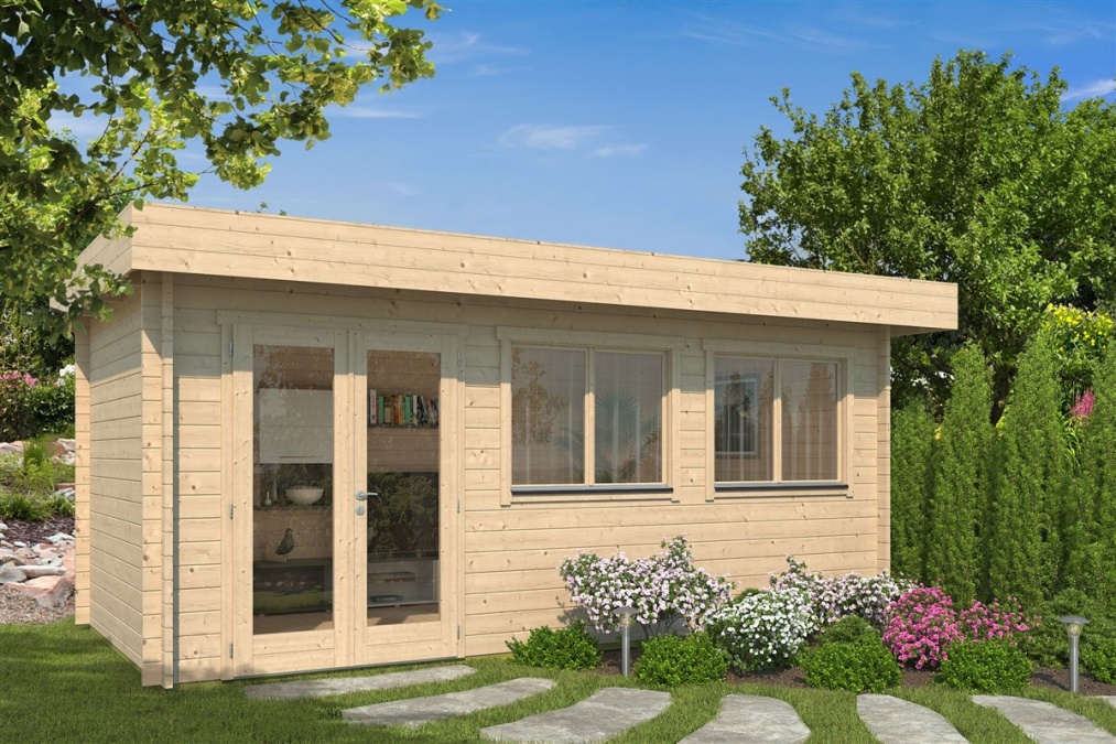 Modern corner shed KURT 44 A | 6.1 x 3.6 m