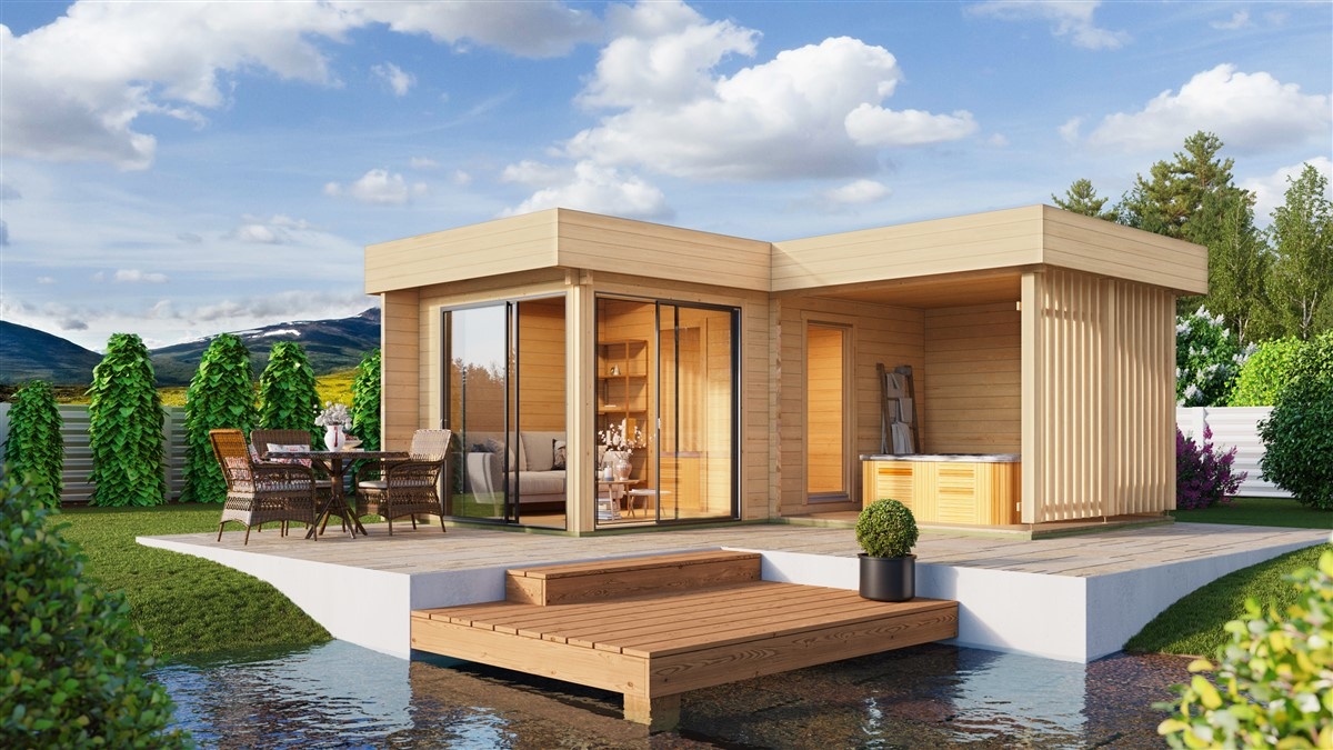 Sauna cabin with a terrace PIANO 70