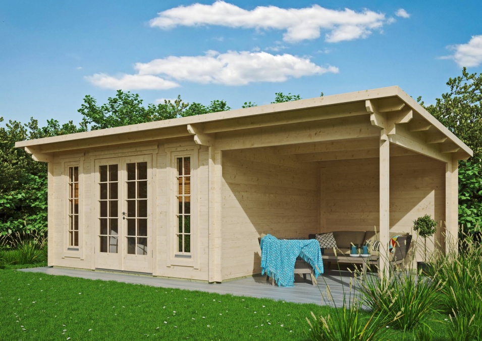 Garden house with a veranda JACOB 44 B + TC | 6.9x3.6m