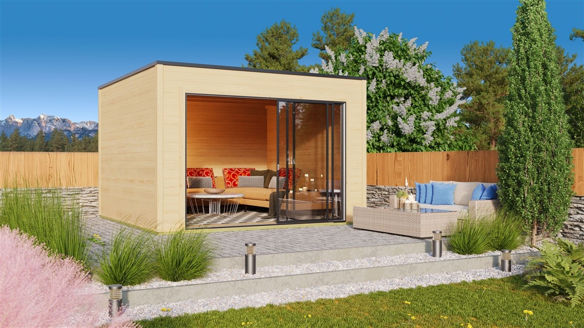 Garden room with sliding door system summehouse for sale