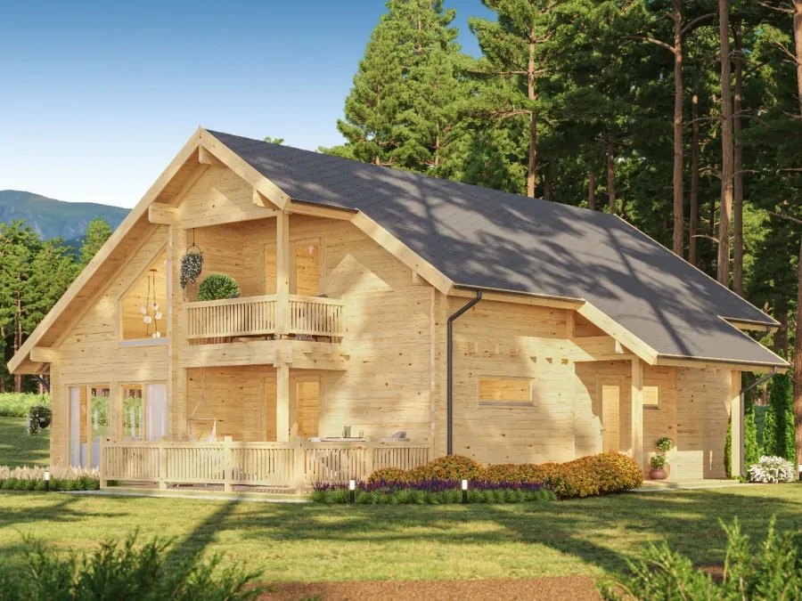 Log House OLIVIA 90 | 13.53 x 14.89 m